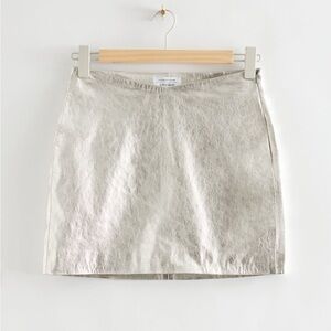 & Other Stories Metallic Mini Skirt